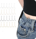 Pant Waist Tightener Buttons Pins, Removable Buttons No Need to Sew Detachable Button Pins Reusable Waist Cincher Clip Metal Brooch for Pants Jeans Skirts