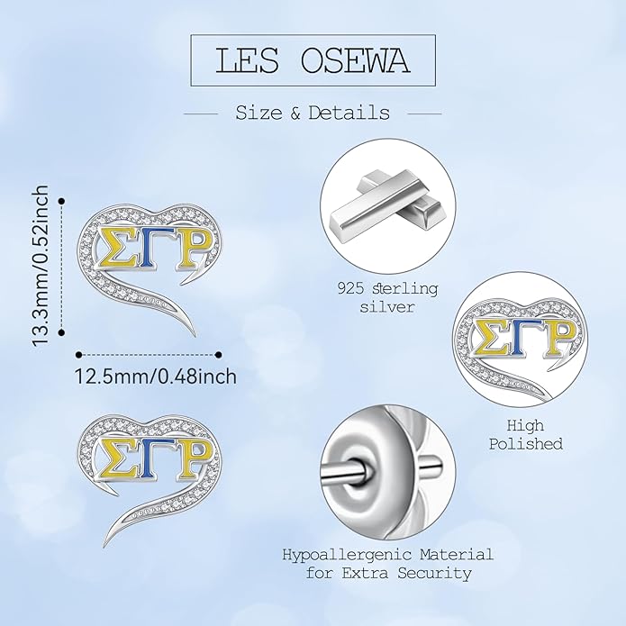 AKA/ZPB/DST/SGR/OES Sorority Gifts for Women 925 Sterling Silver Sorority Paraphernalia Gifts Greek Jewelry for Finer Women