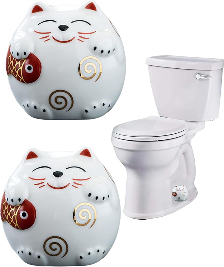 WANSHUNLMI Ceramic Cat Toilet Floor Bolt Covers, Decorative Toilet Bolt Caps - Image 7