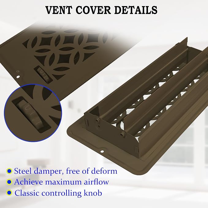 4x14 Floor Register, AC Vent Cover, Floor Vent Cover, Air Vents, All Steel - Image 6