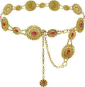 Women's Concho Chain Belt Western Cowgirl Metal Waist Chain Belt for Dress