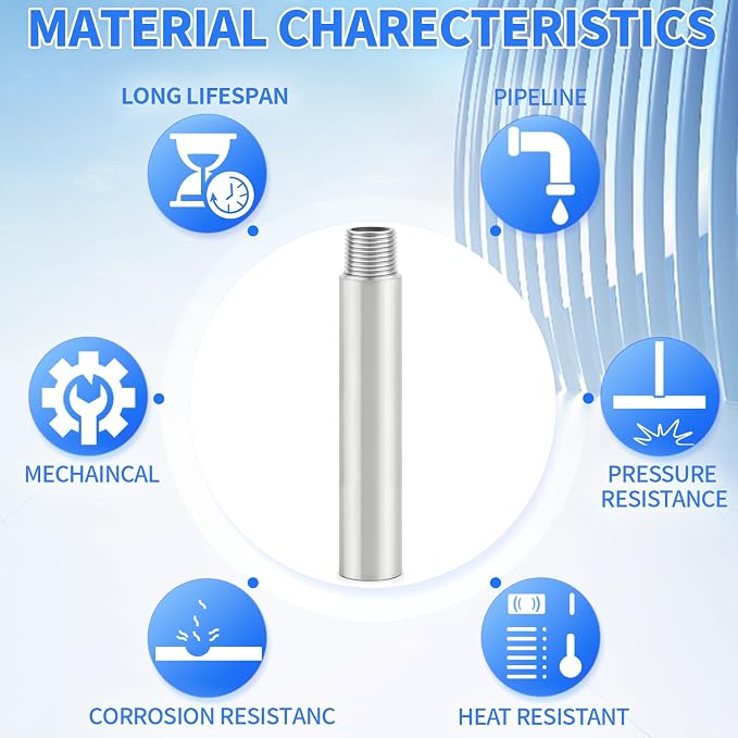 ChillWaves 304 Stainless Steel Pipe Fitting, Nipple Cast Pipe 2" NPT Male x 2" - Image 5