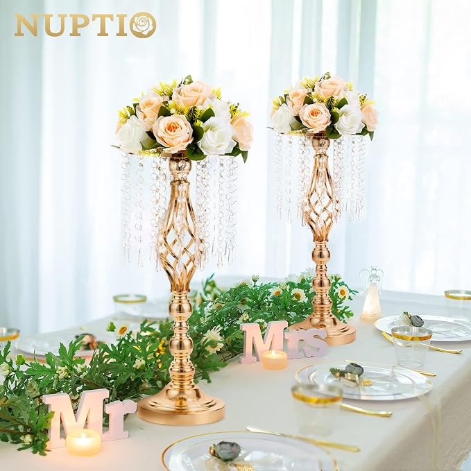 NUPTIO Tall Centerpiece for Wedding Table, 19.3" Tall, for Artificial Flower - Image 2