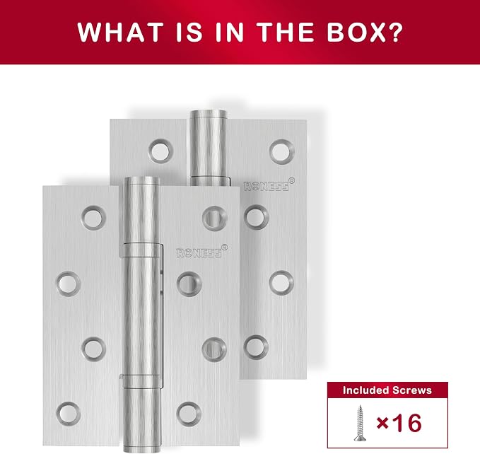 2 Pack RONESS Stainless Steel Hinge, Heavy Duty, Long-Lasting, Smooth and Quiet - Image 4