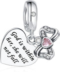 925 Sterling Silver Charms Fit Pandora Charms Bracelet God Has You In His Arms I Have You In My Heart Fit Wife Daughter Mother's Day Christmas Birthday Gift