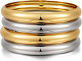 YEEZII Gold Bangle Bracelets for Women, 7Pcs 14K Gold Plated Boho Indian Multi Stackable Textured Bracelets, Chunky Bangles Set for Women Jewelry Gifts