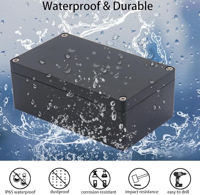 Project Box IP65 Waterproof Junction Box ABS Plastic Black Electrical Boxes DIY - Image 6