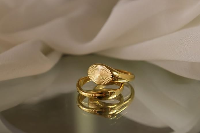 Elegant 18K Gold Plated Stainless Steel Ring – Fine Metal-Plated Jewelry with Durable, Scratch-Resistant Design for Daily Wear & Special Occasions