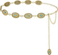FIORETTO Metal Waist Chain Link Belt for Women Western Cowgirl Boho Turquoise Belts for Dress Jeans Country Concert Outfit