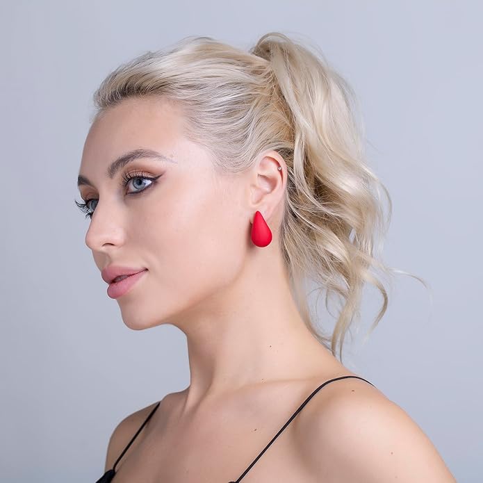 Chunky Acrylic Hoop Earrings, Lightweight Waterdrop Hoops Earrings, Hypoallergenic Trendy Jewelry for Women