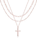Layered Gold Necklaces for Women, Stackable Dainty 14K Gold Silver Plated Trendy Simple Heart Diamond Cross Bow Circle Pendant Paperclip Choker Dot Chain Necklace,Jewelry Set Gifts for Women