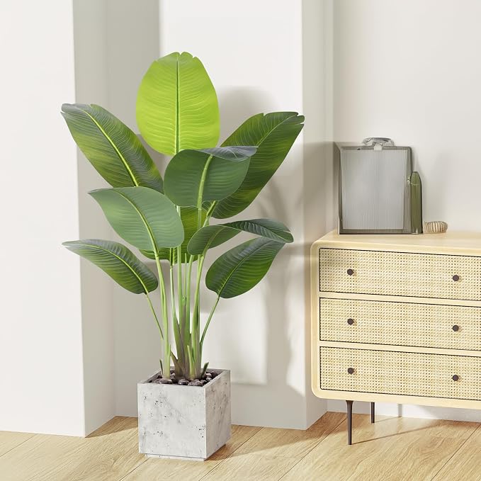 Artificial Bird of Paradise Plant 4Ft Tall Fake Tropical Palm Tree Large Fake - Image 2