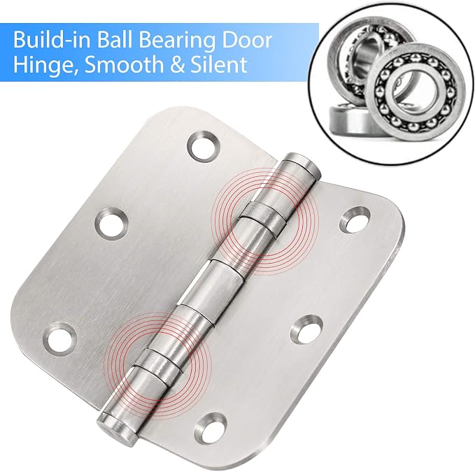 Stainless Steel Door Hinges, 3.5''X 3.5'' Ball Bearing Hinges, Commercial Grade - Image 3