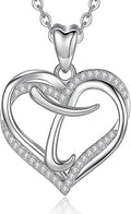 INFUSEU Unique Initial Necklaces for Women Girls Small Heart Letter Jewelry, Meaningful Personalized Gifts