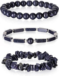 3Pcs Natural Stone Bracelets for Women 8mm Crystal Beaded Bracelets Handmade Stretch Bracelet Healing Crystal Jewelry for Women