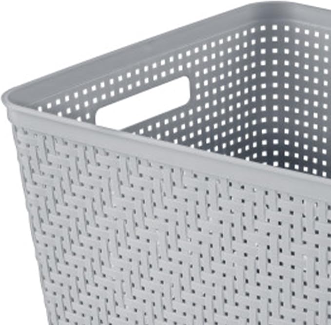 Sterilite Tall Basket, Woven Plastic Storage Organizer Bin, Office and Shelf - Image 8