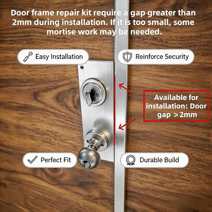 U 10385 Door Strike Plate and U 10539 Door Reinforcement Plate Repair Kit | - Image 3