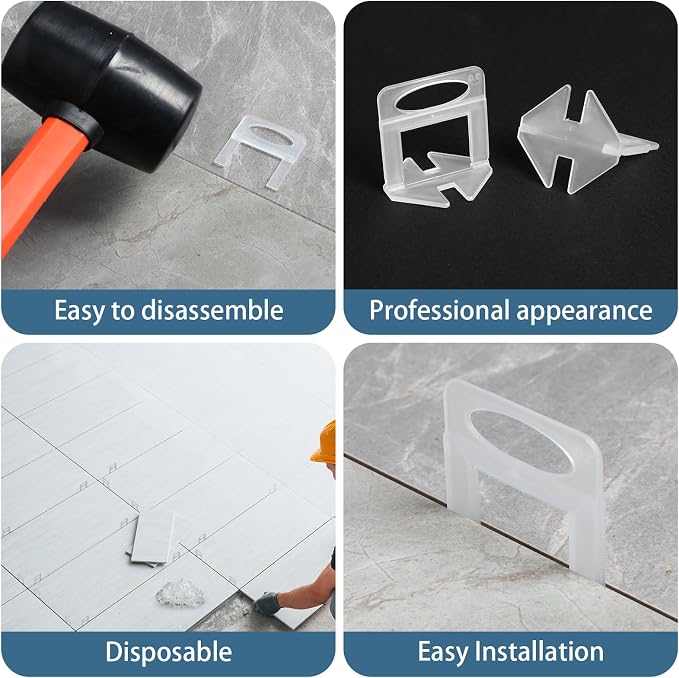 1000 Tile Spacers 1/16 Inch Tile Leveling Clips - Image 5