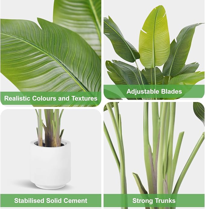 Artificial Bird of Paradise Plant 6.5Ft Tall Fake Tropical Palm Tree Large Fake - Image 5