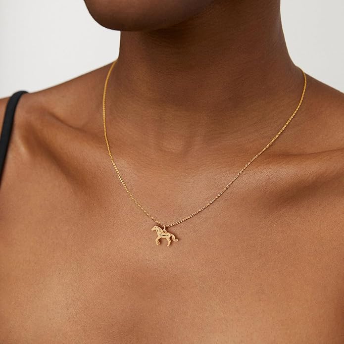 14K Gold Plated Dainty Pendant Butterfly Bead Boot Bee Baseball Flower Compass Airplane Heart Hummingbird Tree Necklace Simple Jewelry Gift for Women