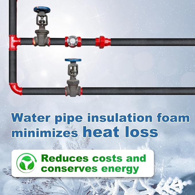 Foam Pipe Insulation Covers, 1/2" Water Pipe Freeze Protection | 12PCS Foam - Image 6