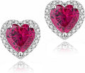 YOMELA Cubic Zirconia Earrings Studs, Halo CZ Birthstone Simulated Diamond Stud Earrings for Women