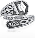 Midari Sun and Moon/Bee/Celtic/Life of Tree/Lotus Spoon Ring for Women 925 Sterling Silver Adjustable Ring Open Ring for Women Men Halloween Birthday Gift