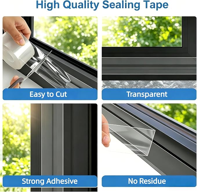 Litaibai Transparent Window Weather Sealing Tape, 2 in x 33 ft, 20 Mil | 20 mil - Image 6