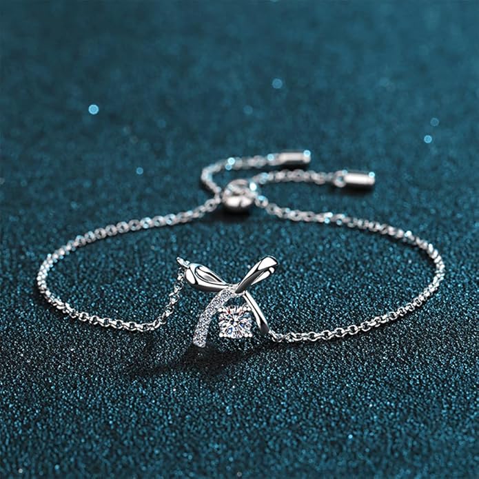 14K Gold Over S925 Sterling Silver 0.3ct/0.5ct D-color VVS2 Diamond Bracelet with Adjustable Chain, Delicate Present for Special Occasions