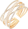 Rhinestone Bracelet for Women MultiLayer Crystal Cuff Bracelet Strand Layered Bracelet