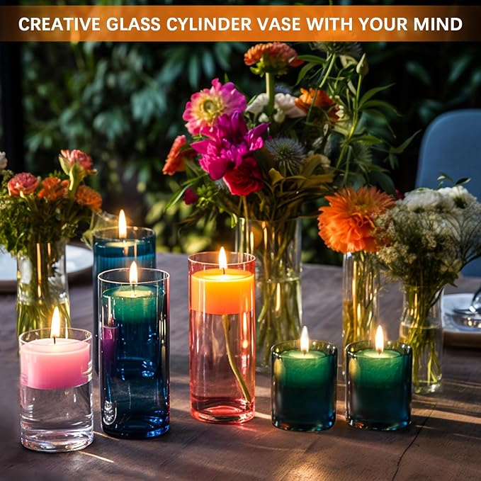 64 Pack Glass Cylinder Vases 4, 10 Inch Tall Clear Flower Vase Hurricane - Image 4