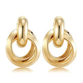 Chunky Statement Earrings for Women， Knot Link Circle Geometric Drop Dangle Earrings Studs， Trendy Jewelry