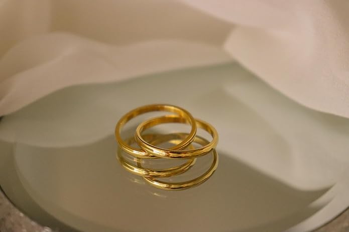Elegant 18K Gold Plated Stainless Steel Ring – Fine Metal-Plated Jewelry with Durable, Scratch-Resistant Design for Daily Wear & Special Occasions
