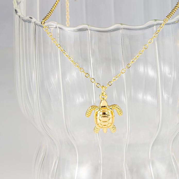 14K Gold Plated Dainty Pendant Butterfly Bead Boot Bee Baseball Flower Compass Airplane Heart Hummingbird Tree Necklace Simple Jewelry Gift for Women