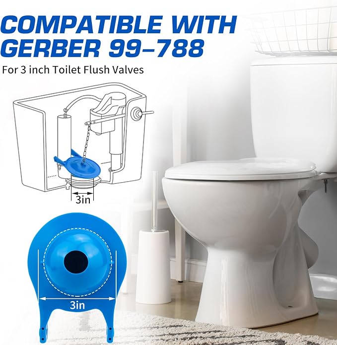 Toilet Flapper Replacement for Gerber, 3 inch Toilet Stopper Kit for Gerber - Image 4