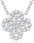 Lab Grown Diamond Necklace, Solid 925 Sterling Silver with Round Cut, Fine Jewelry for Women Anniversary Birthday Valentine’s Day Gifts