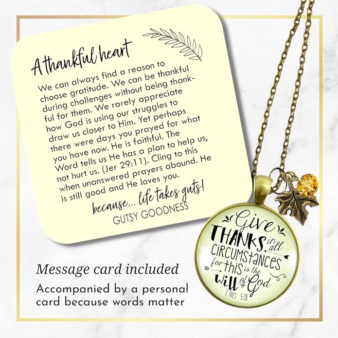 Gutsy Goodness Autumn Necklaces Fall October Theme Pumpkin Spice Halloween Thanksgiving Themed Pendant Message Jewelry