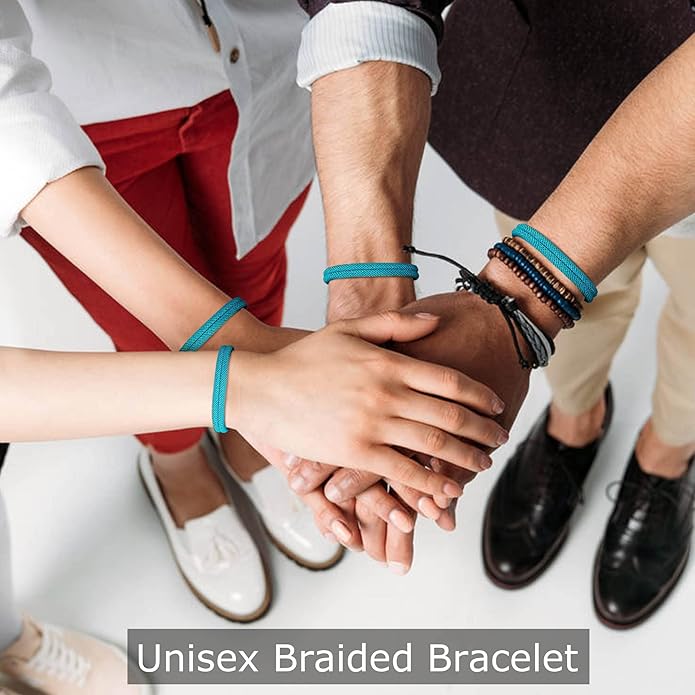TempBeau Nautical Braided Rope Bracelets Set - 6 Pcs Adjustable Braided Cord Bracelet, Handmade Navy Marine String Bracelet with Metal Knot, Men Women Braided Bracelets Gifts