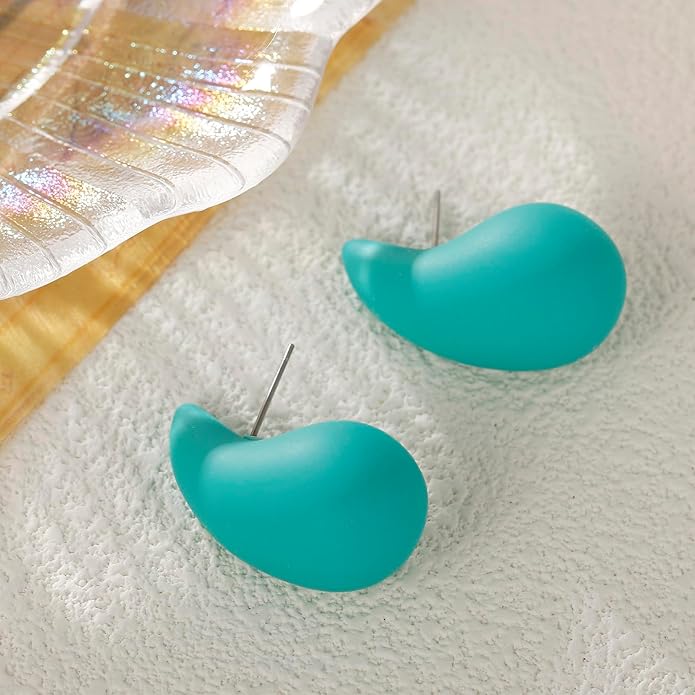 Chunky Acrylic Hoop Earrings, Lightweight Waterdrop Hoops Earrings, Hypoallergenic Trendy Jewelry for Women