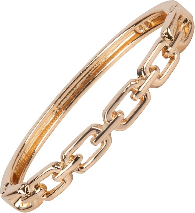 SPUNKYsoul Chain Link Buckle With Rhinestones Cuff Bracelet in Gold, Silver Rose Gold and Gun Metal for Women