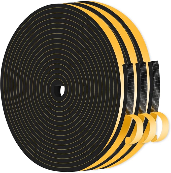 Weather Stripping Door Seal, High Density CR, 1/4 in x 1/8 in x 39Ft | Air by MIKONIYA