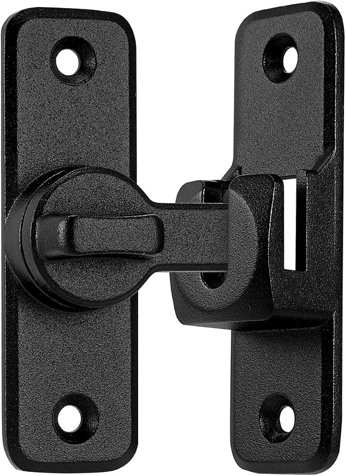 3 Pcs Matte Black 90/180 Degree Flip Latch, Zinc Alloy Barn Door Latch | Right - Image 7