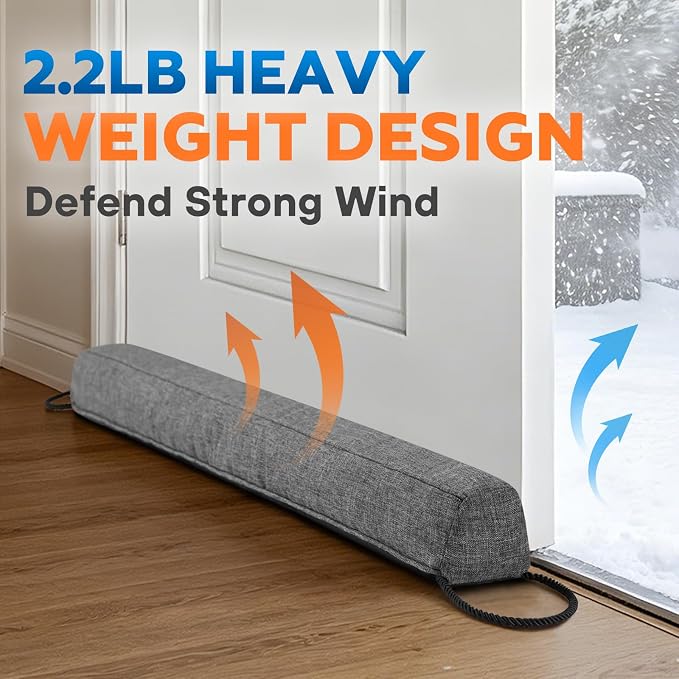 Comfyanno 36” Weighted Under Door Draft Stopper, 2.2lb Door Wind Blocker | Fits - Image 4