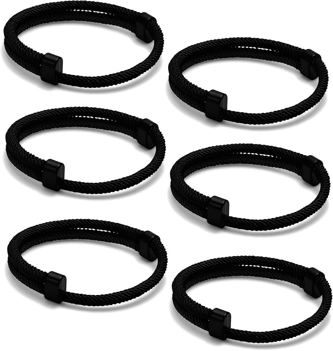 TempBeau Nautical Braided Rope Bracelets Set - 6 Pcs Adjustable Braided Cord Bracelet, Handmade Navy Marine String Bracelet with Metal Knot, Men Women Braided Bracelets Gifts