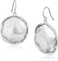 JEAN RACHEL JEWELRY Hammered Earrings for Women - 925 Sterling Silver Dangle Statement, Hypoallergenic, Lead & Nickel Free jewelry (Circle Earrings)