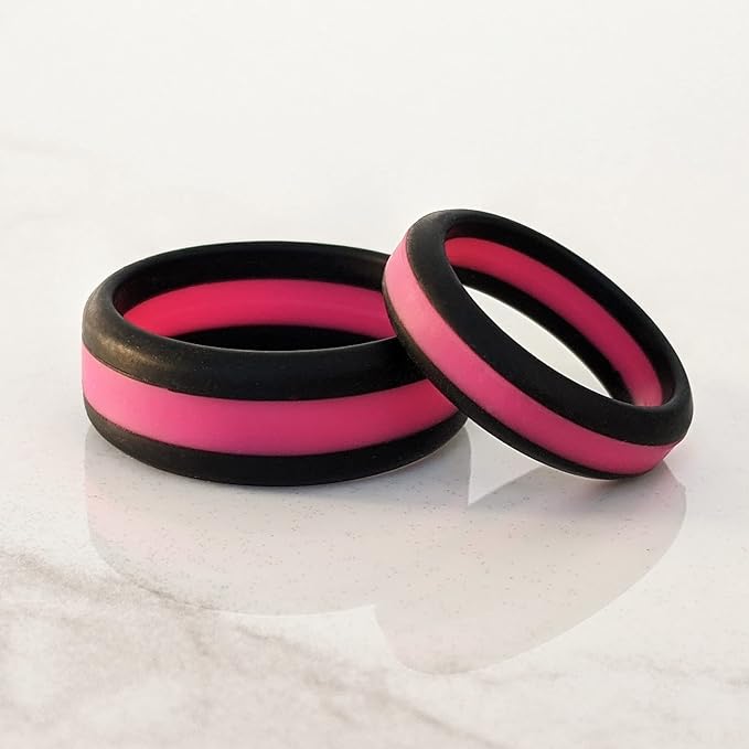 Knot Theory Striped Silicone Ring for Men and Women – Black, Grey, Red, Blue, Orange, Yellow, Purple
