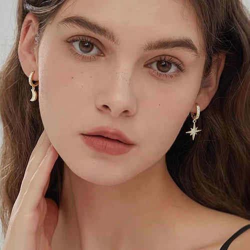 14K Gold Earring Cross Waterdrop Butterfly Heart Knot Earrings for Women Gold Silver Cross Leverback Drop Gold Silver Teardrop Hoop Dangle Earring White Gold Dangle Drop Earring