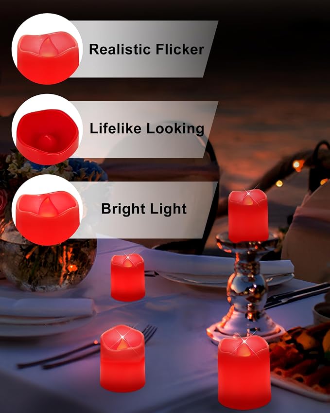 SHYMERY Flameless Votive Candles, Battery Operated LED Candle, 24 Pack 200+Hour - Image 4