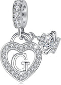 Letter Charms for Charms Bracelet: Silver Heart Alphabet Initial Dangle Charms Bead for Bracelets and Necklaces, Birthday Mother's Day Christmas Jewelry Gifts For Women