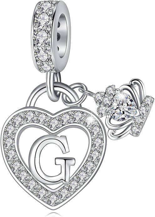 Letter Charms for Charms Bracelet: Silver Heart Alphabet Initial Dangle Charms Bead for Bracelets and Necklaces, Birthday Mother's Day Christmas Jewelry Gifts For Women